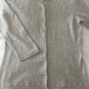 Ann Taylor jewel button beaded cardigan